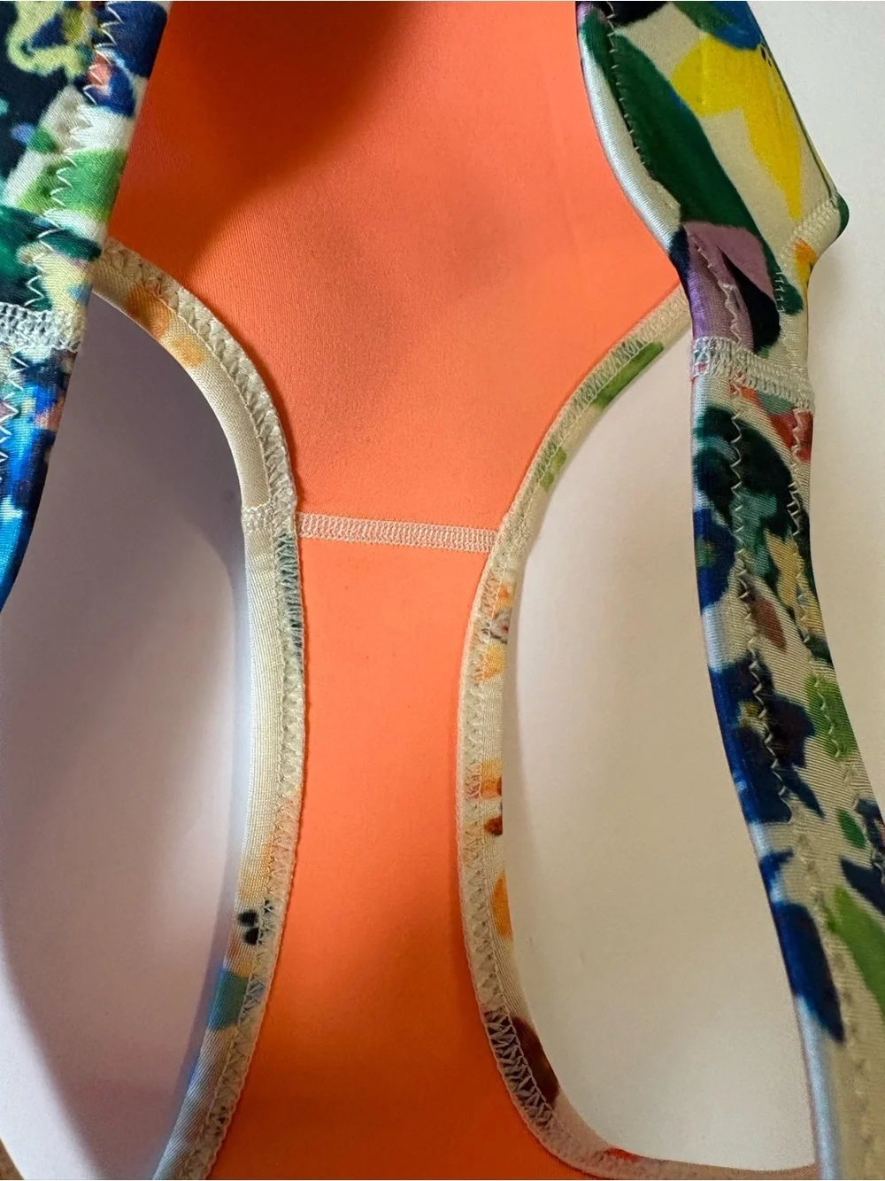 triangl swimwear Orange floral print neoprene Bikini bottom S